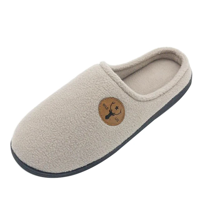 
 Новые модные горячие продажи дешевые зимние тапочки мужские плоские флисовые мужские домашние мюли мужские Тапочки  