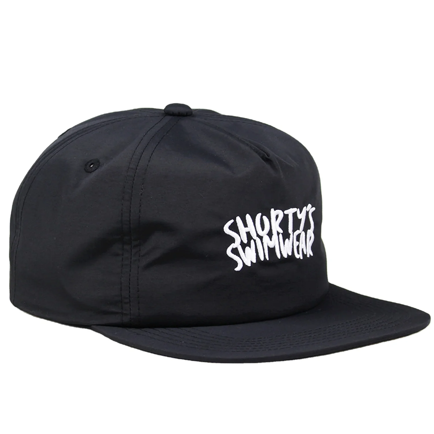 Custom unstructured 5 panel nylon snapback hat