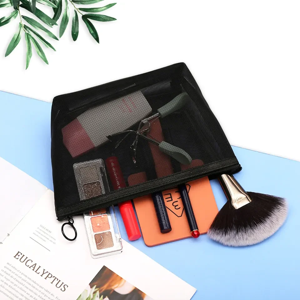 custom towel embroidery logo cosmetic 3 pcs per set pouch for girls mini cosmetics private label travel square bag