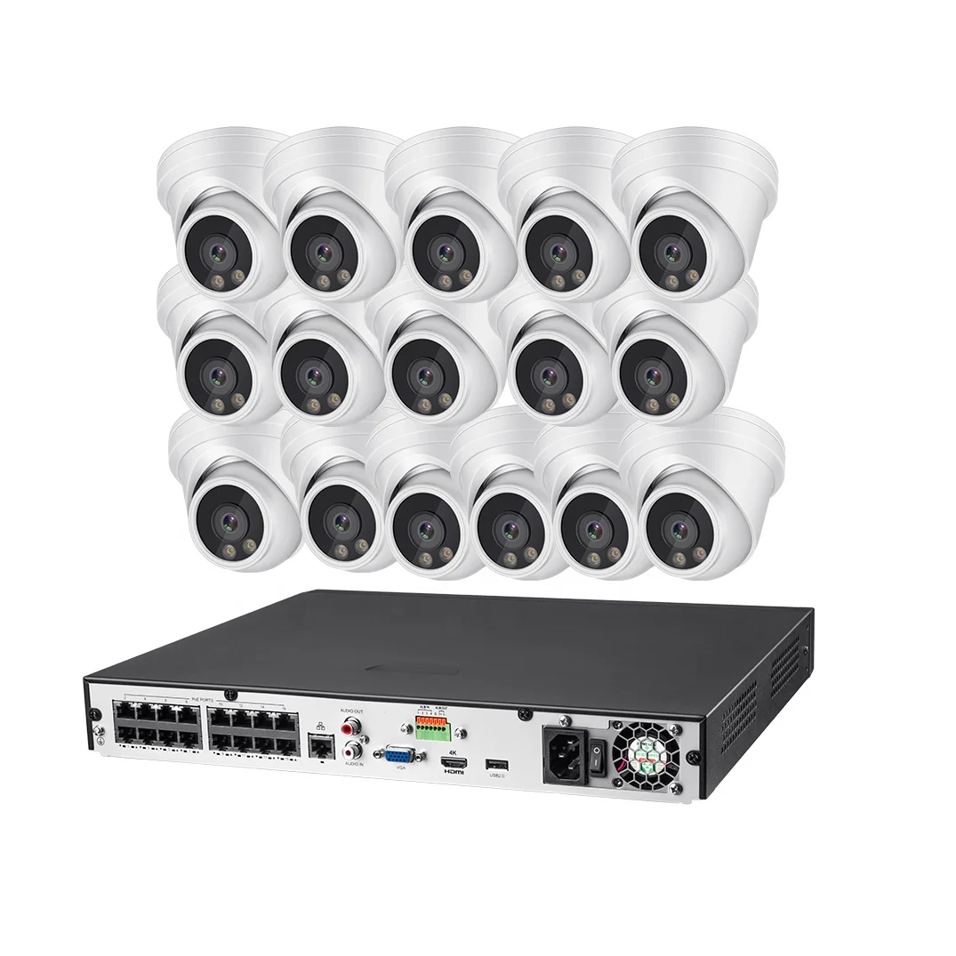16CH NVR System 16ch PoE 5mp 8mp IR Camera kit Surveillance System 16 channel home cctv system