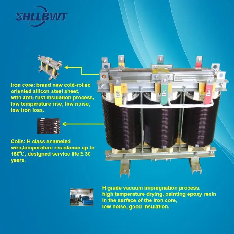 50KVA transformador 208V to 220V 380V 400V 480V three phase step up transformer price