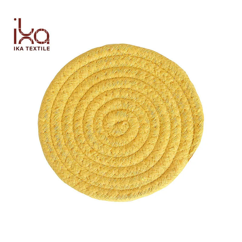 Kitchen Pot Holders Dinner Cotton Thread Weave Round Tables Mats Dining