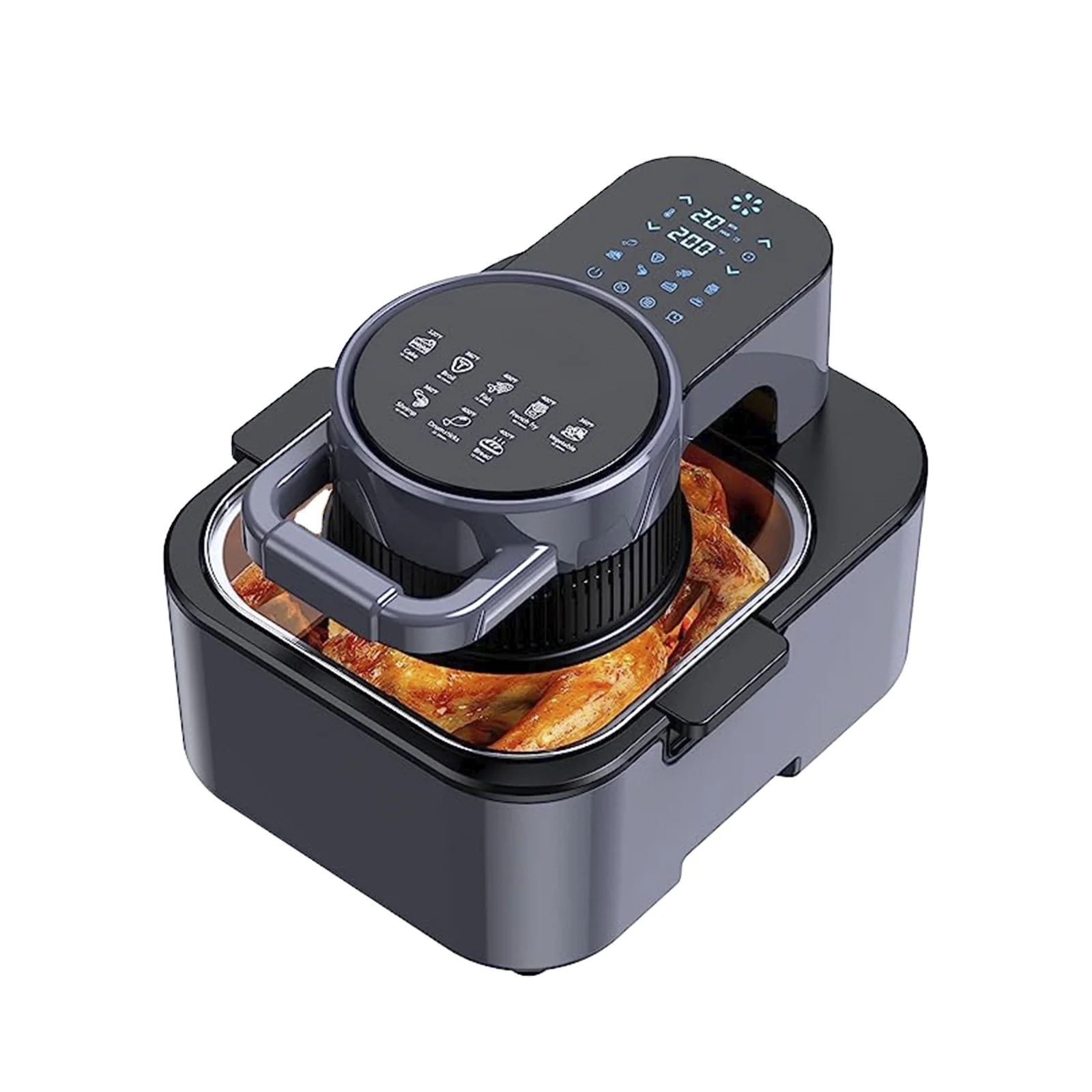 8Qt Visual Air Fryer with non-stick and dishwasher safe basket 6 in 1 Low Noise