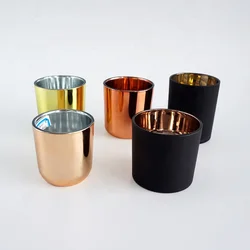 hot sale 6oz 8oz  gold rose gold silver glass candle holders votive candle jars wholesale
