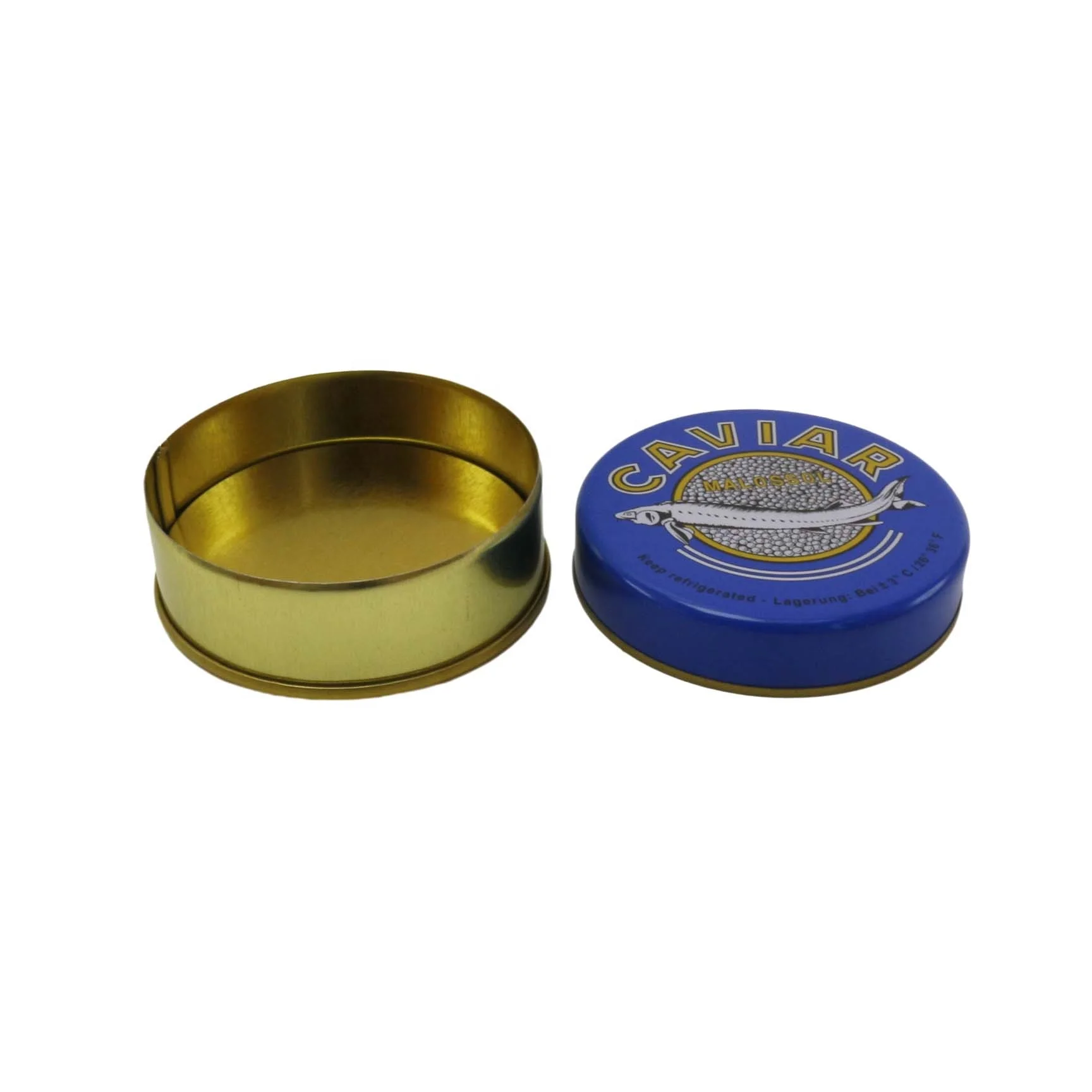 Round tin can canned caviar food grade tin cans with lid caviar Packaging Box MC-065C