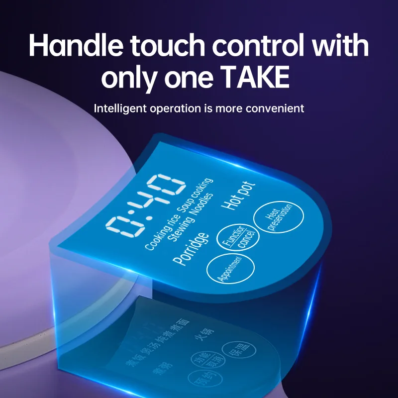 110v 220v Smart Electric Cooking Pot Factory Direct Portable Small Power Electric Cooking Pot 1-2 People Cooking Noodles Pot