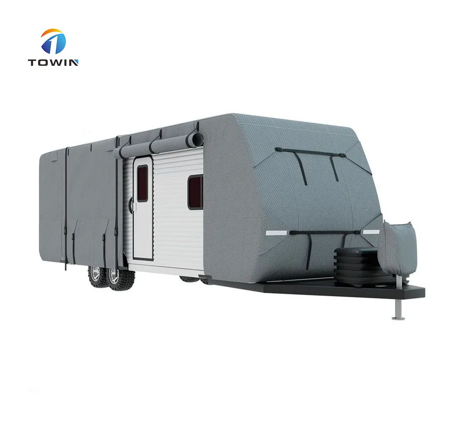 Durable Non-Woven Waterproof Folding Travel Trailer Rv Cover Folding Camper Cover Waterproof Caravan Cover