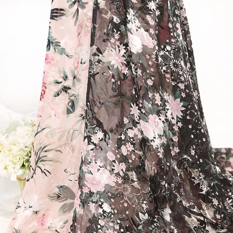 С принтом модное платье ткань шелк искусственный шелк бархатное ткань