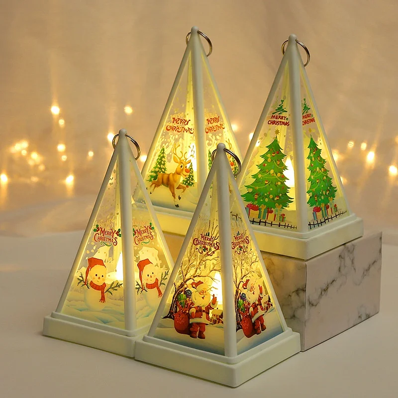 Christmas decorations small horse lanterns hanging pieces cross-border new products LED electronic candle  portable wind lamp