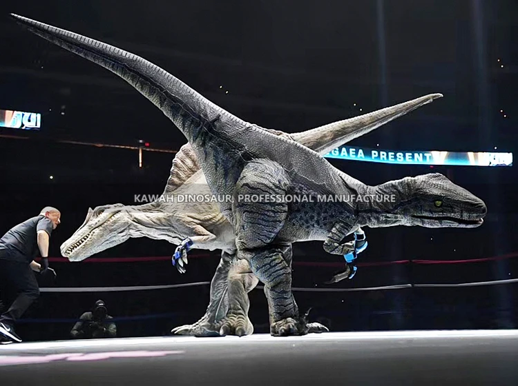 Commercial Show Man Control Walking Realistic Animatronic Dinosaurs Costume Boxing for Stage