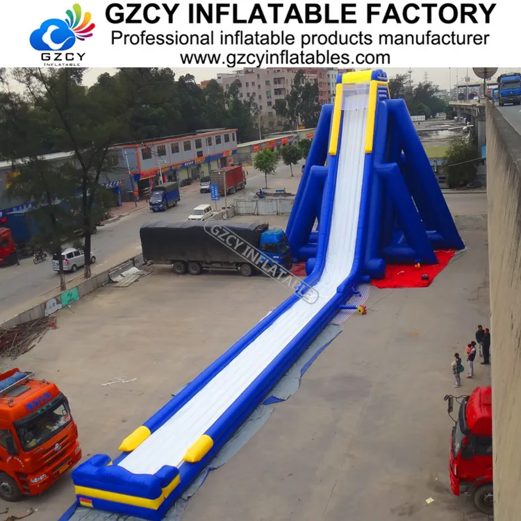 Customized 20meters height double climber giant inflatable water slide