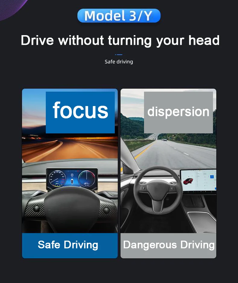 Tesla Android Gps Navigation Wifi Support Split Screen Model 3/Y Dashboard Full Touch Screen Video Player Car Screen Display