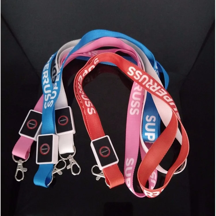 Purple Lanyards Wholesale LED Lanyard Flashing Cheap Price Hot Sale Opp Bag UV Printing nylon Phone Lanyard Acceptable