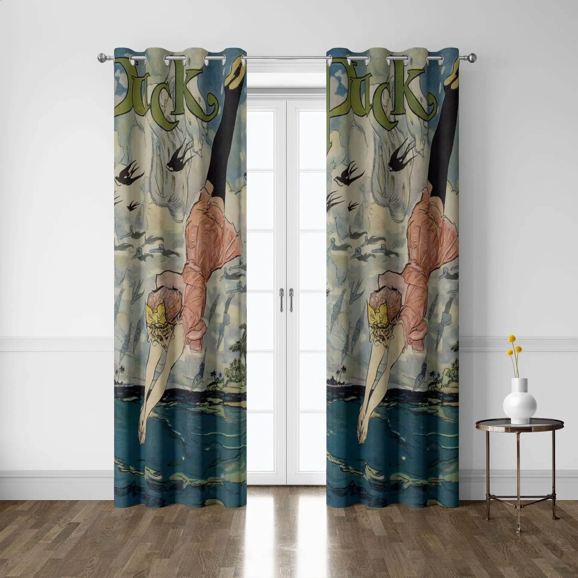 2022 Latest Sea Styles Designs Digital Printed Blackout Curtain for Windows Drapes Living Room