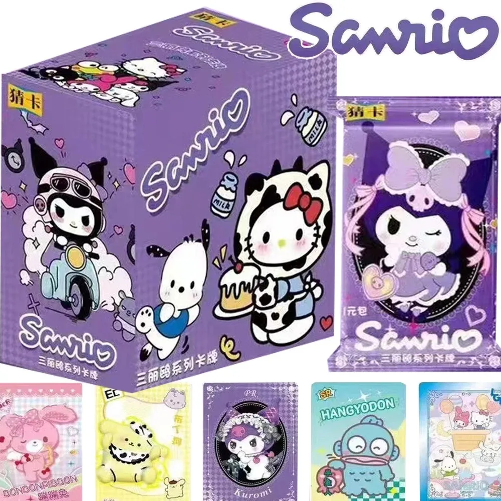 Wholesale Sanrios Game Playing Cards Booster Box Japanese Anime Kitty My Melodys Kuromis Cinnamoroll Collection Cards Toys
