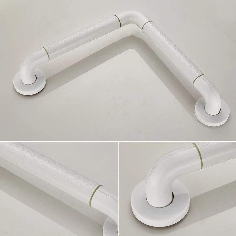 Anti Slide Safety L Shape Grab Bar Toilet Bathroom ABS+Stainless Steel Material Strong Grab Handrail for Disabled