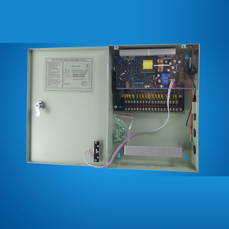 110v 230v ac dc Access Control 12V 20A 18 Channel CCTV Camera UPS Power Supply Box With Battery Backup 12V UPS power supply box