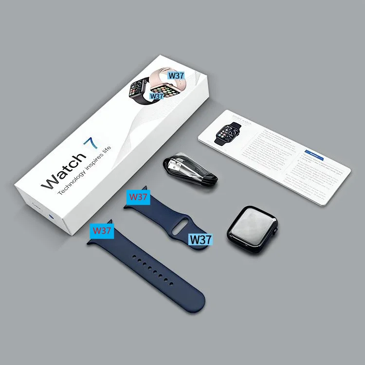 2021 Smartwatch Heart Rate W37 Series 7 Smart Watch Reloj Full Touch Screen t500 W26 IP68 Waterproof Smart Watch