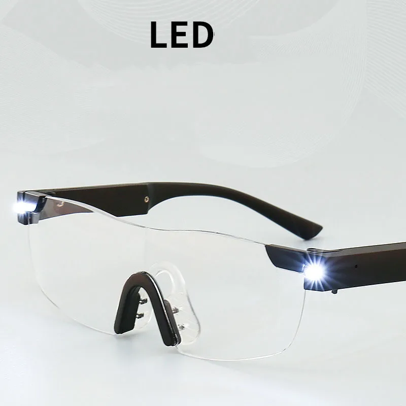 2024 New Year Factory Smart Zoom Rechargeable Led Reading Glasses Battery Candle 160% Magnifying Glass With USB