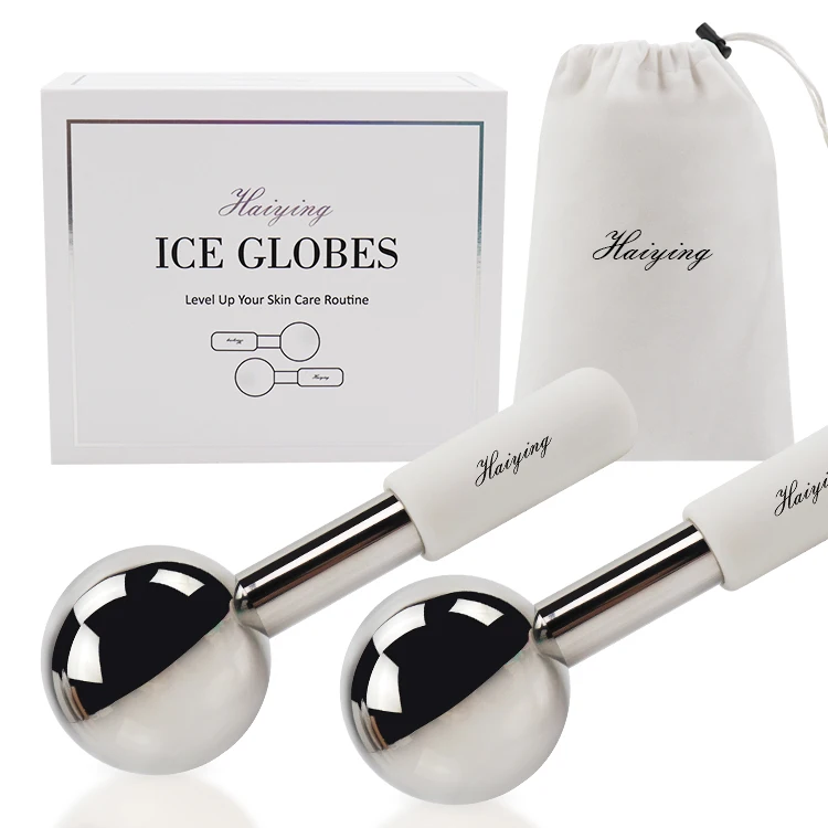 2024 Newest Facial Beauty Ice Globes Stainless Steel Cold Roller Massage Ball Magic Cryo Stick 50mm Face Massager OEM