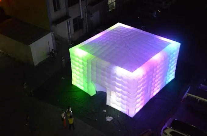 Large Cube Wedding Party Led Light Inflatable Tent Event Photo Booth White Giant Inflatable Cube Marquee Tent