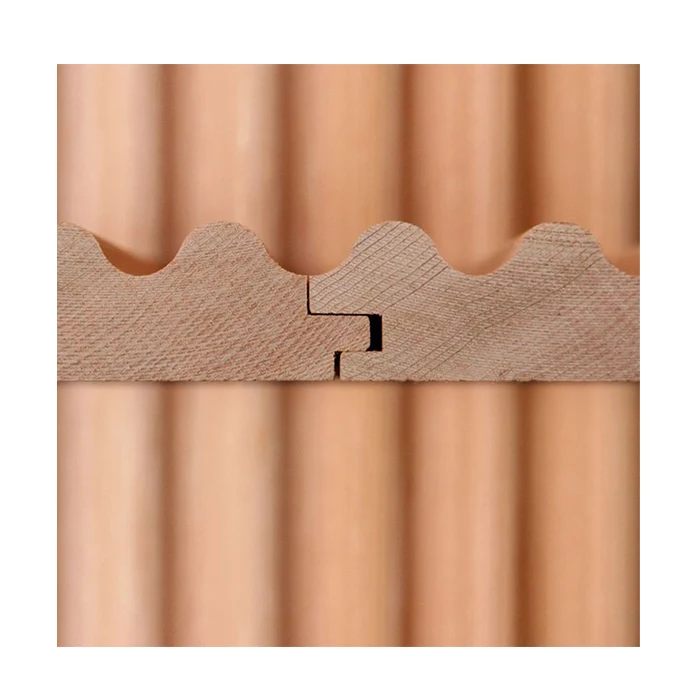 Half Round Decorative Wood Panel 3D Wood Cladding Panel For Interior Wall