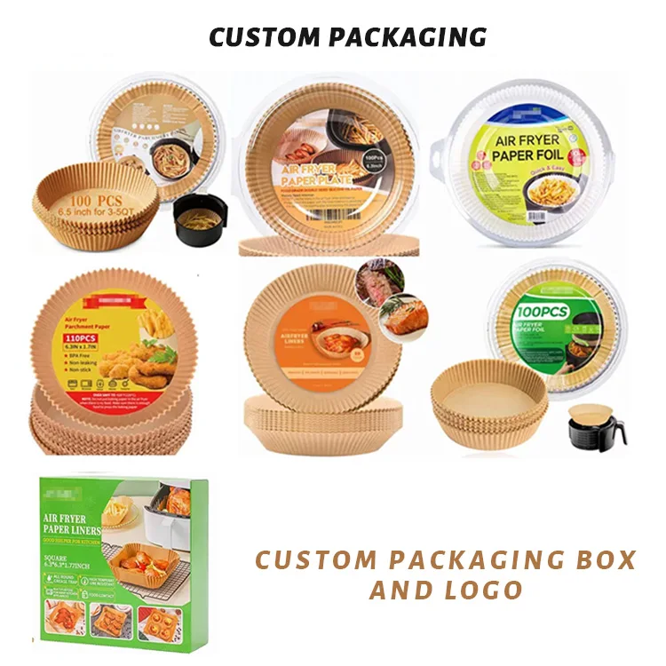 Oil Proof Placement Disposable Liner Set 5.8 Quarts Parchment 50 Pieces Rectangle Paper Foil For Air Fryer