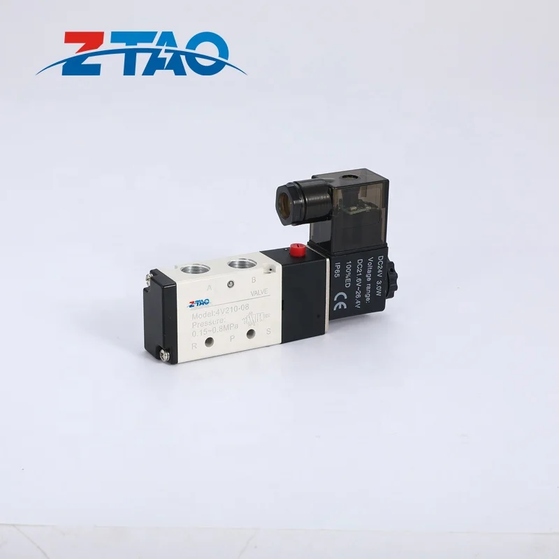 4V210-08 5/2 way electric coil pneumatic air control solenoid valve