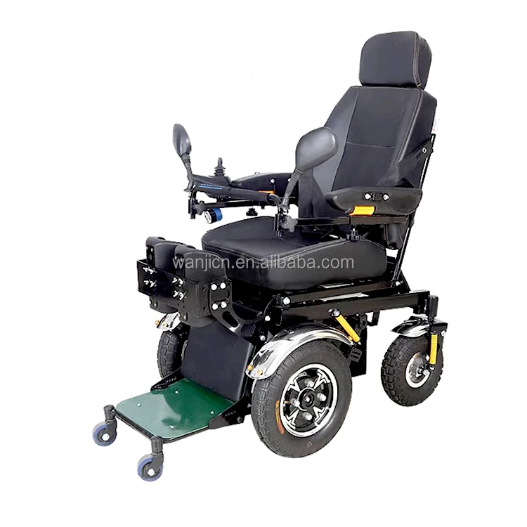 Front-Wheel Drive Motor Electric Wheel Chair/ Power Standing Up Wheelchair For Handicapped Black Rehabilitation Therapy Supplies