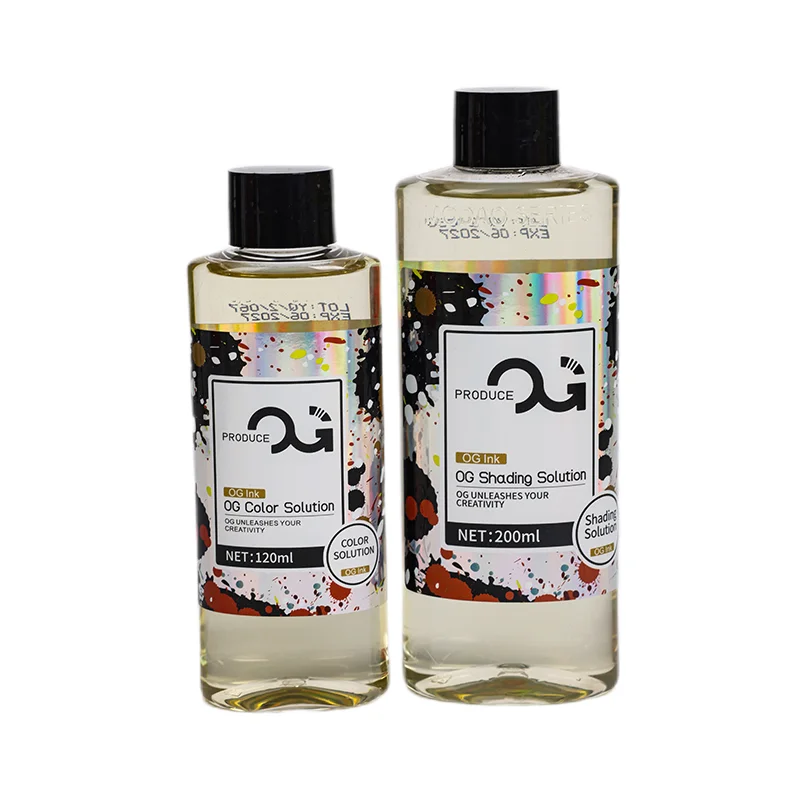 OG PRODUCE Wholesale Tattoo Ink Mixing Solution 20ml/200ml To dilute the ink color and improve flow rate Low MOQ