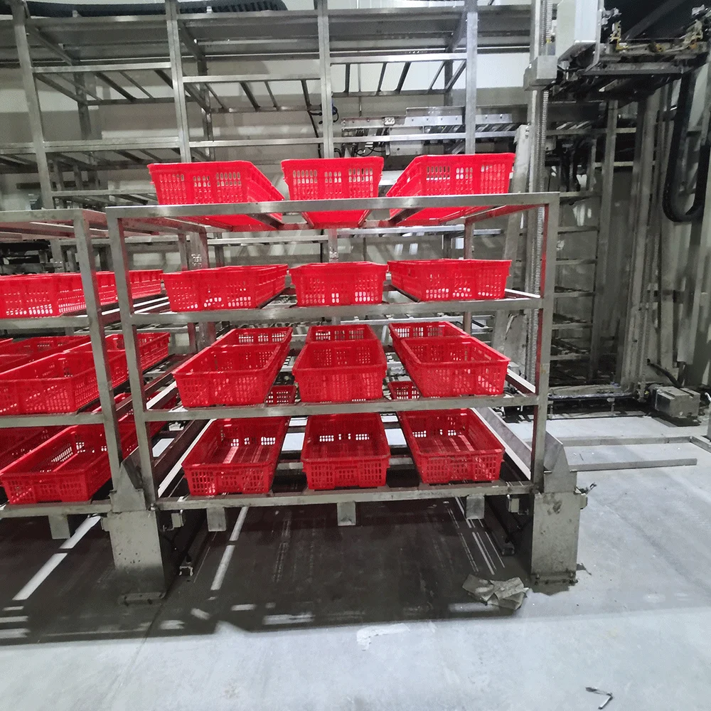 Cold Storage Warehouse Multi-layer Stainless Steel AGV Moving Shelves Meat Hanging Trolley