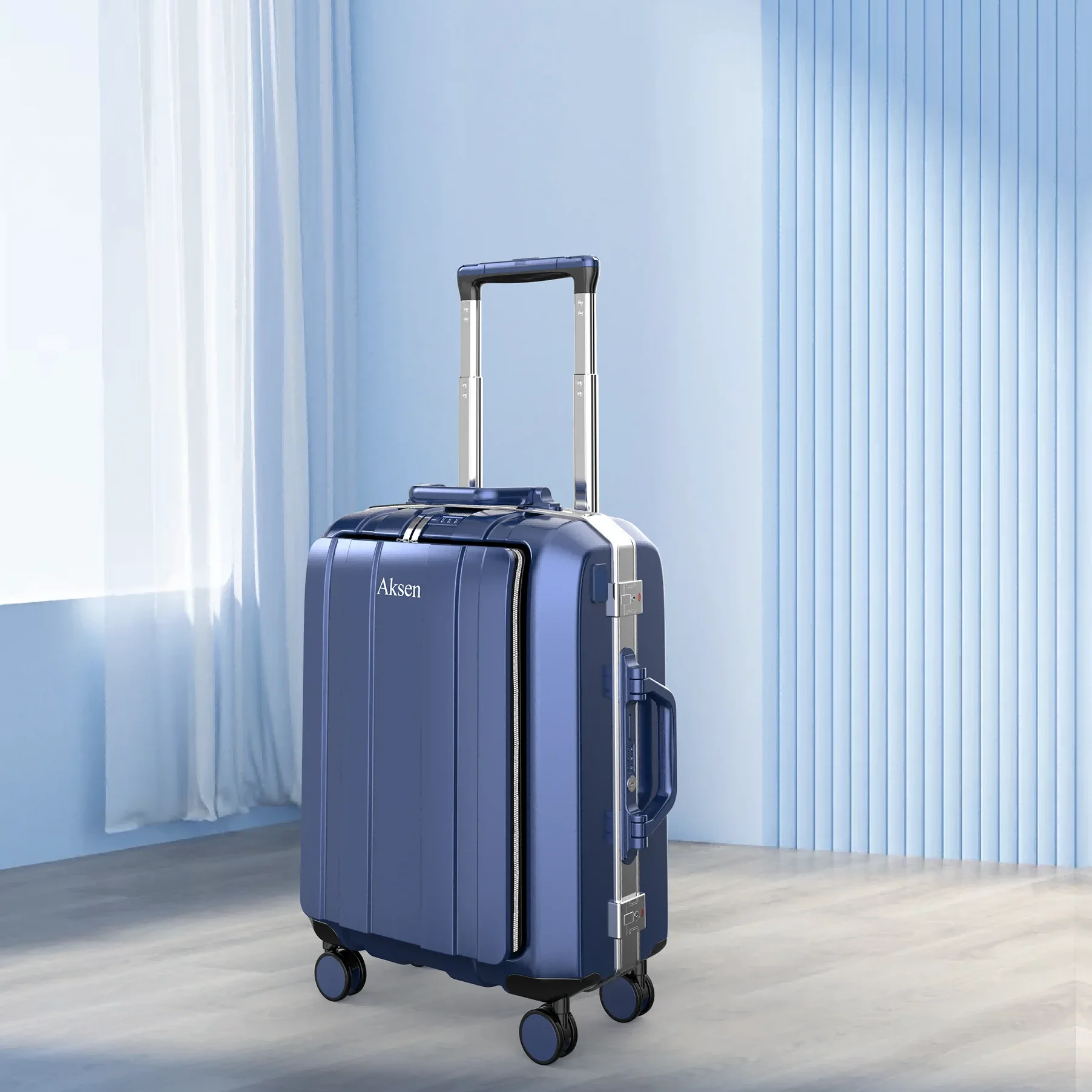 Front Opening New Arrival Carry on Luggage Vintage Travel Hard Case Smart Trolley Luggage Travel Bag Set