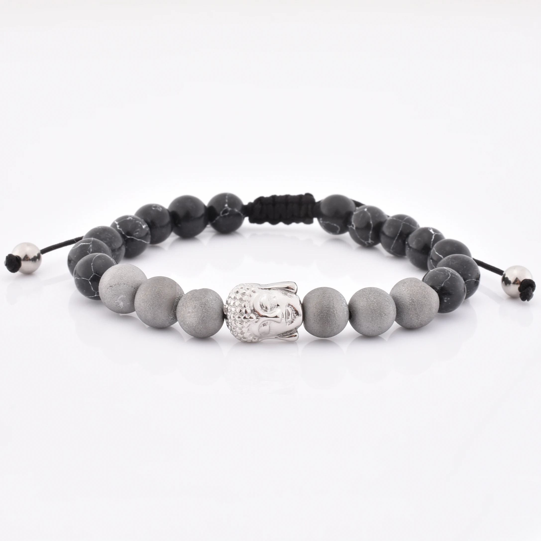 Wholesale Custom White Gemstone Beads Green Alexandrite Stone Braided Adjustable Natural Stone Bracelet