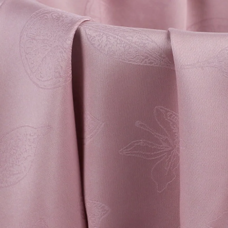 Factory direct imitation silk leaf pattern satin jacquard brocade fabric for dress and clothing