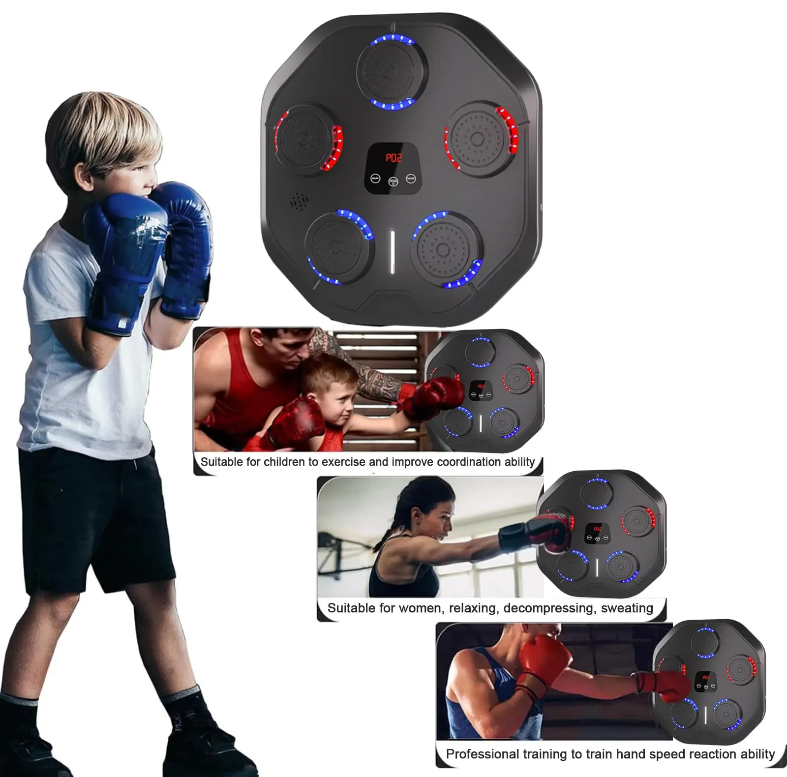 Newest Upgrade Smart Music Boxing Target Machine Focus Agility Training Digital Wall Punching Pads Kick Boxing Target
