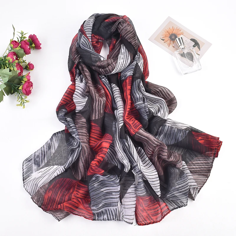 New cotton and linen balinese striped printed scarf turban palestinian keffiyeh tartan women scarf 190 * 85 long shawl
