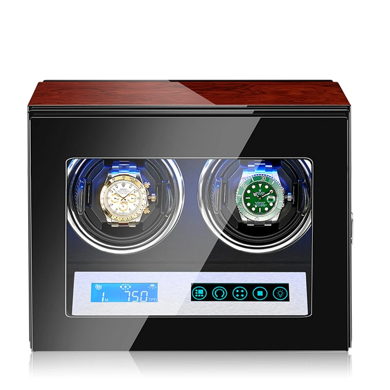 Watch Winder for Automatic Watches with LED Backlight, Remote Control and Storage Drawer for Watches and Jewelry