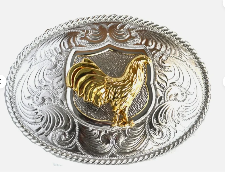 Western cowboy belt buckle vintage pattern oval shape plate youth fashion belt buckle