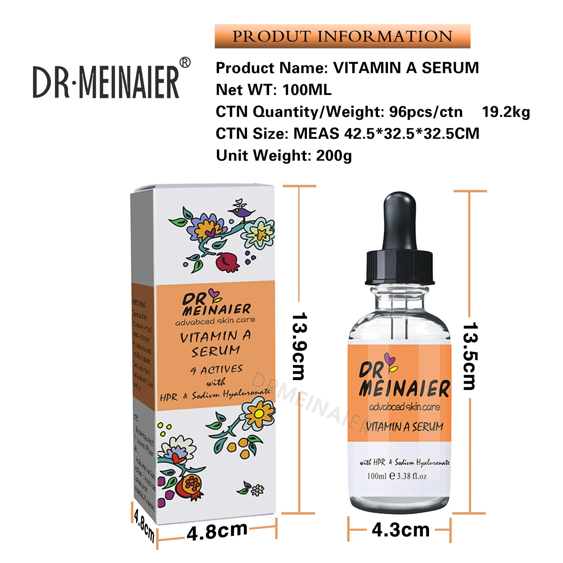 Skin Care Serum Private Label Skincare Organic Vitamin C Anti Aging Brightening  Whitening Hyaluronic Acid Face Serum