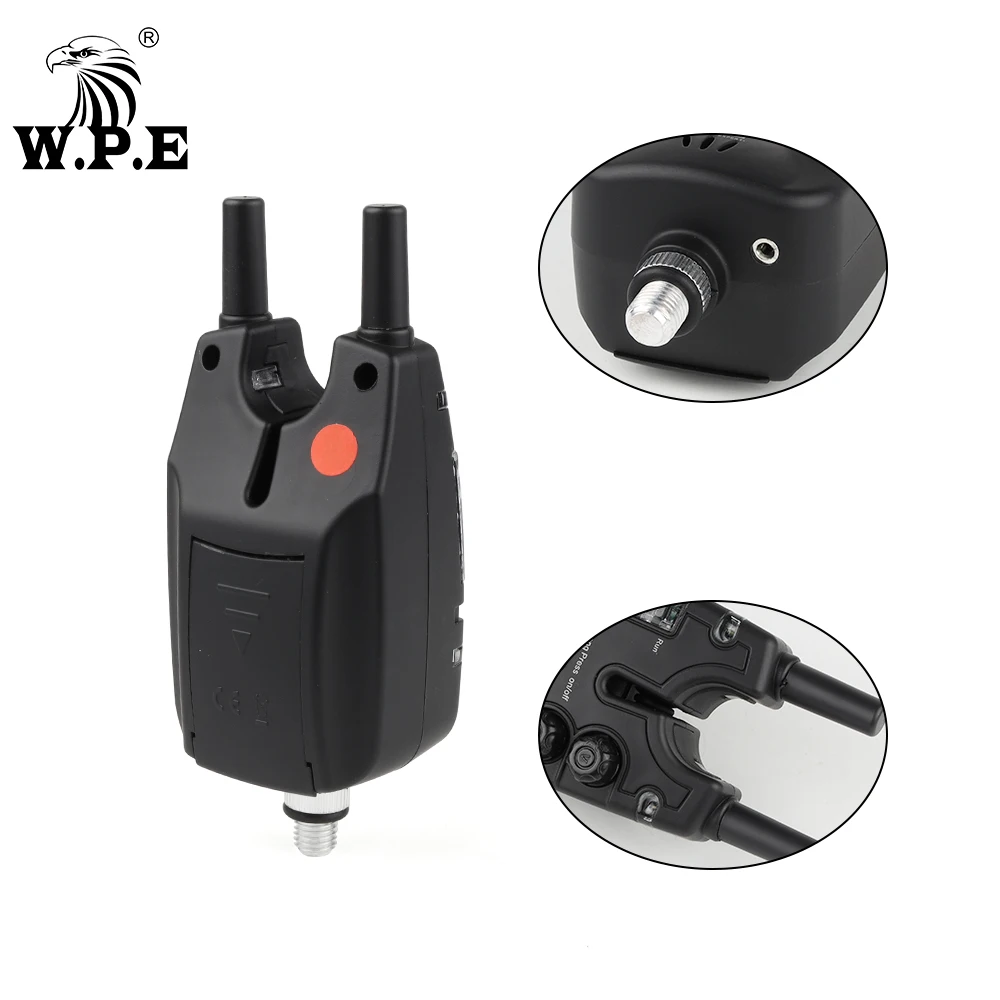 W.P.E Carp Fishing Bait Alarm LED Electronic European 4+1 Set Carp Fishing Tackle Alert Luminous Fishing Accessories Pesca