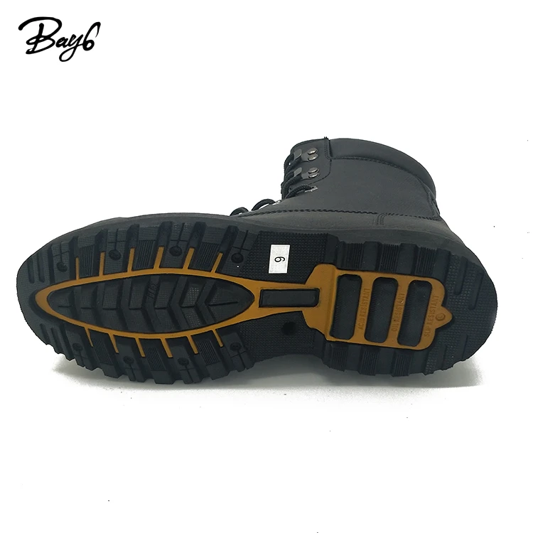 7 Inch Split Leather Rubber Warm Anti-impact Steel Toe Safety Man Boots
