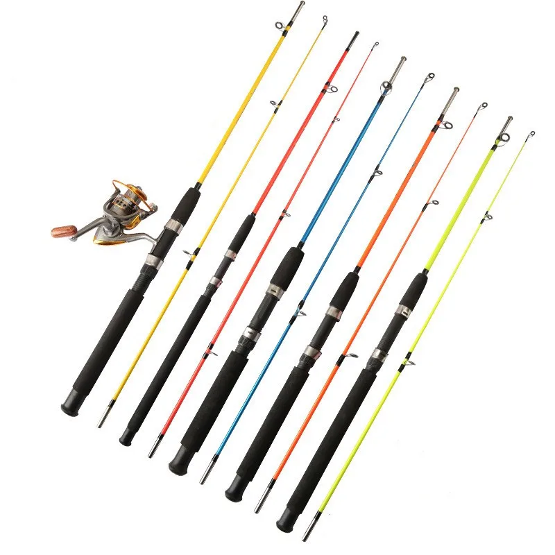 Wholesale 2 Section Solid Glass Fiber Fishing Surf Rods Shrimp Rod Crocodile Fiberglass Fishing Rod