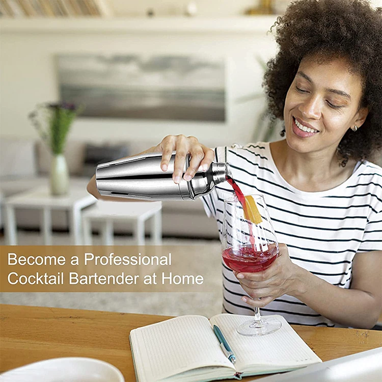 Оптовая продажа набор для смешивания бармена из нержавеющей стали с подставкой аксессуаров бара смешанные Коктейльные шейкеры дома вечеринки