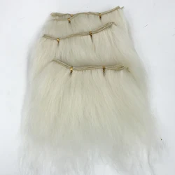 trendy curly straight colored white color mohair weft to make cute doll wigs