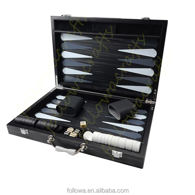 
Luxury backgammon lacquer wood box custom backgammon set wooden back gammon tavla followa 