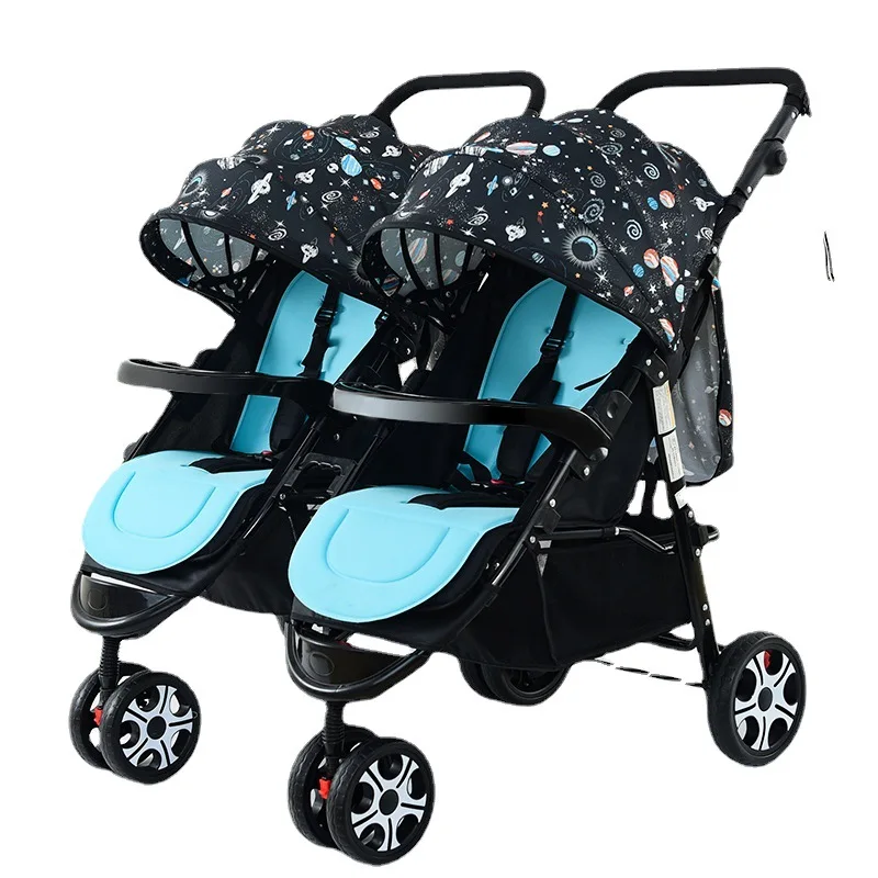 Twin Baby Stroller Detachable Double Triplets Multiples Folding Twin Stroller