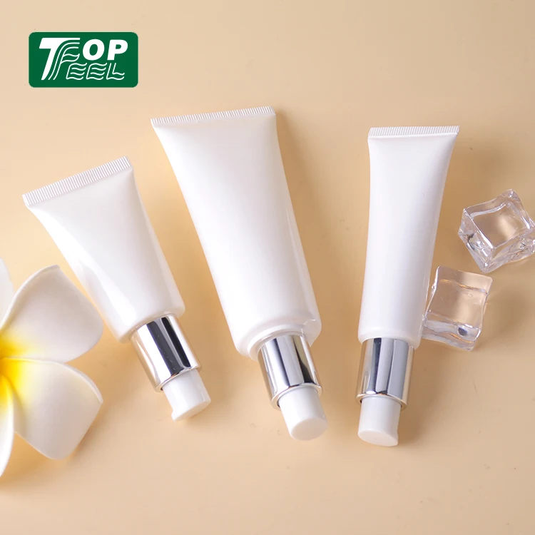Eco-friendly airless pump plastic tube packaging cosmetic tube