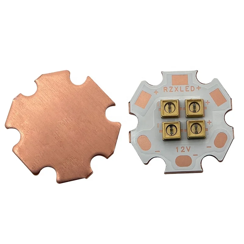 RZXLED  high Quality 4 chips LED 6V 12V 24V  2.4W wavelength 290NM 295NM 300NM 308nm uv led