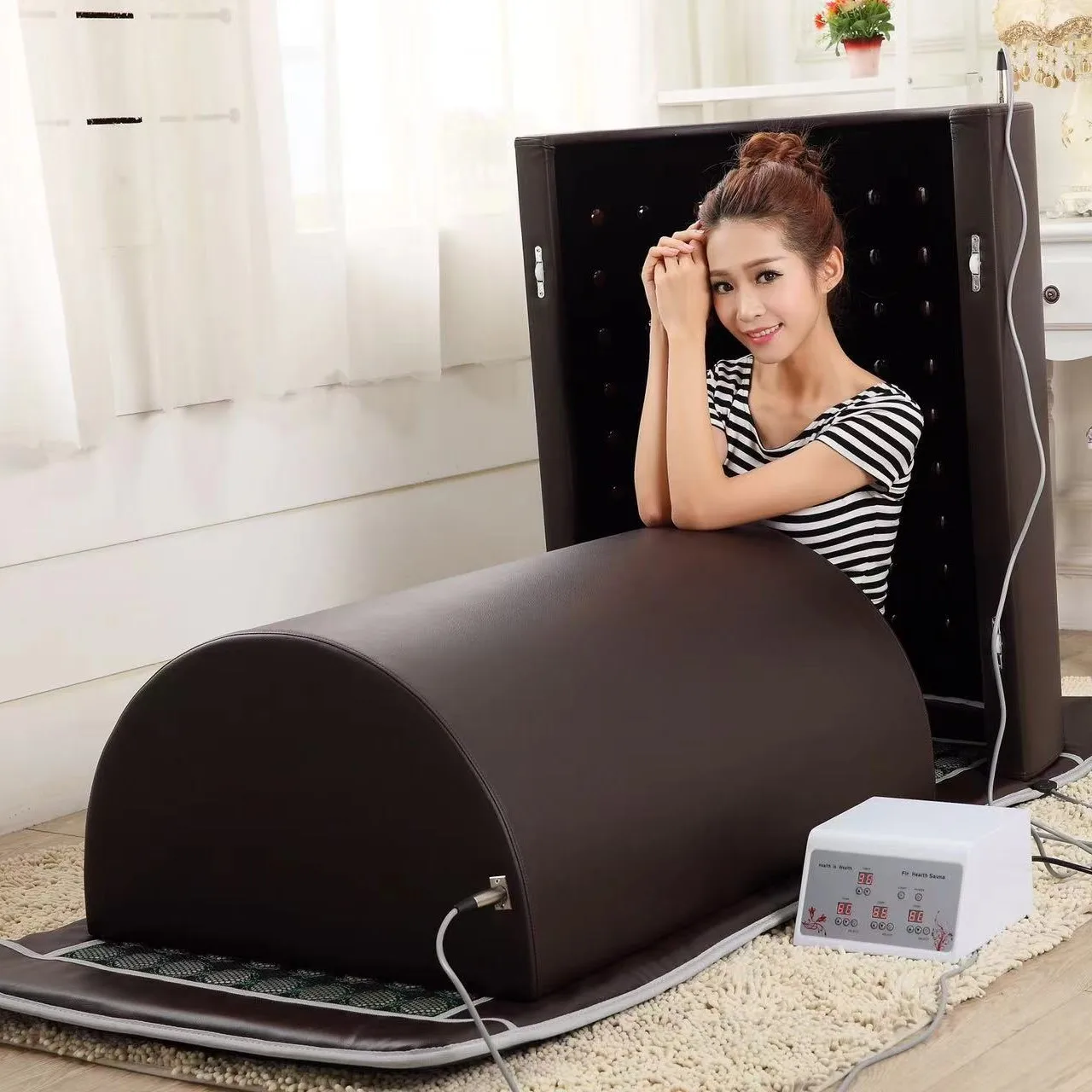 Overseas Hot Sell Far Infrared Sauna Dome Spa Tourmaline Capsule for Health Care Full Body Therapy Previous SlideNext Slide