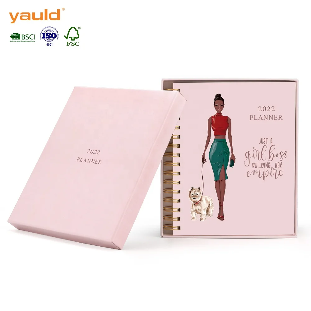 Заказная печать спираль в твердом переплете А4 А5 Роскошная повестка дня ежемесячный недельный ежедневный бюджет 2022 2023 планировщики и дневники